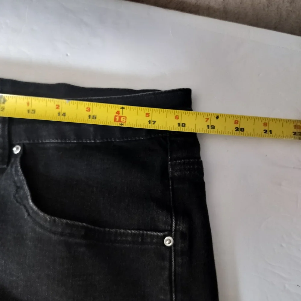 Amiri Mens Distressed Logo Denim Jeans Black Ripped Slim Fit‎ Streetwear 36x34